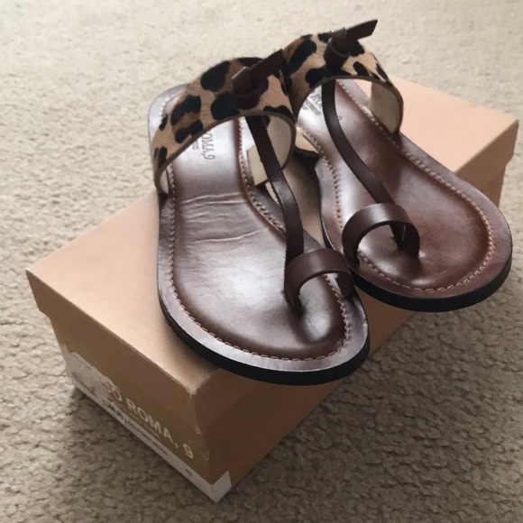 Corso Roma BOXED leather toe ring sandals Italy w/ Box - Picture 2 of 9